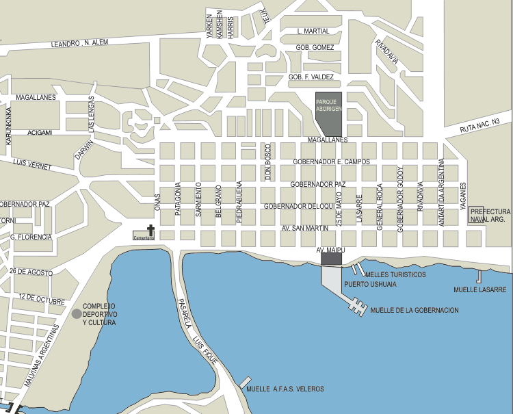 Mapa de Ushuaia